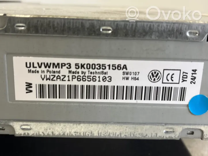 Volkswagen Caddy Radio/CD/DVD/GPS-pääyksikkö 5K0035156A