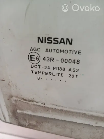 Nissan Qashqai Rear door window glass 43R00048