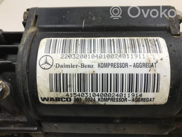 Mercedes-Benz S W220 Kompresor zawieszenia tylnego pneumatycznego 2203200104