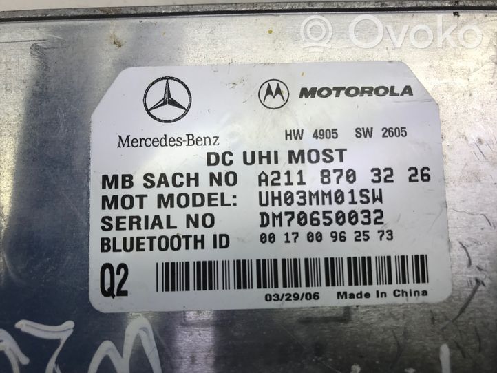 Mercedes-Benz C W203 Module unité de contrôle Bluetooth A2118703226