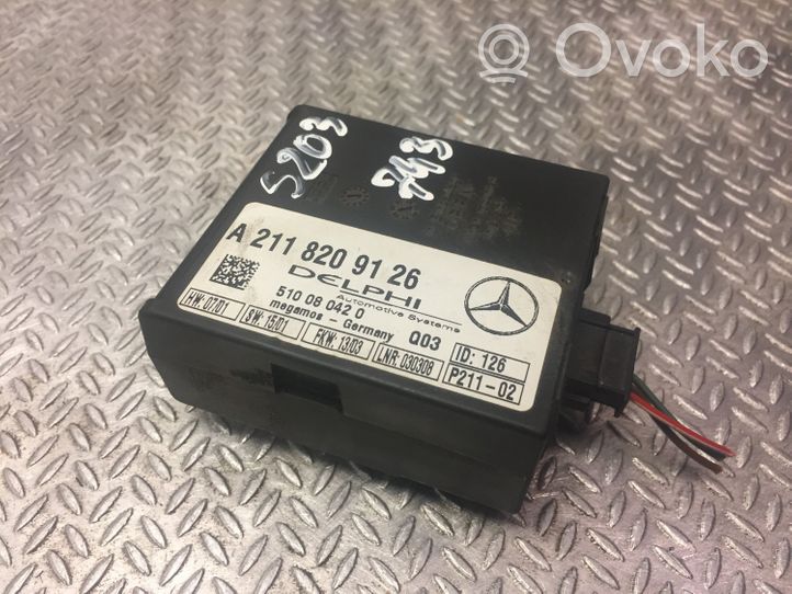 Mercedes-Benz C W203 Centralina/modulo allarme 2118209126