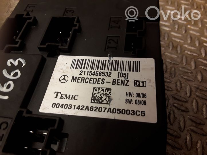 Mercedes-Benz CLS C219 Module de contrôle carrosserie centrale 2115458532