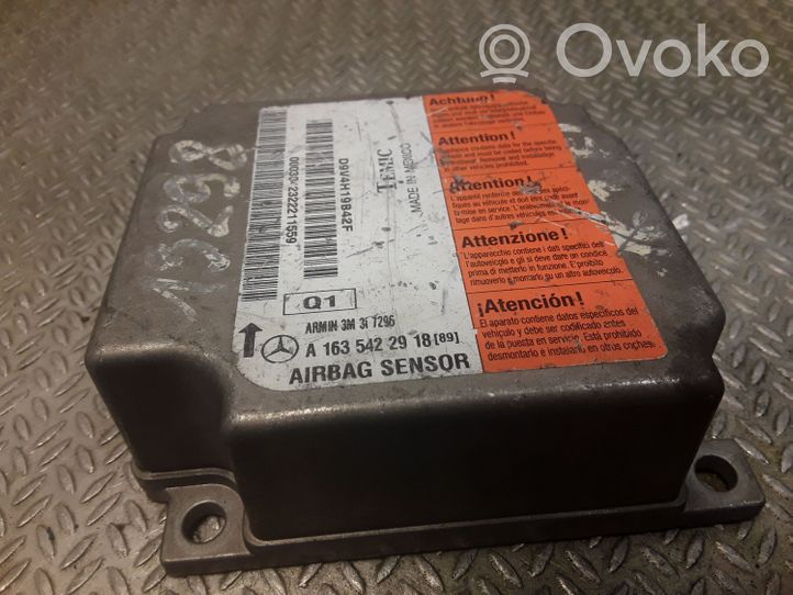 Mercedes-Benz ML W163 Centralina/modulo airbag 1635422918