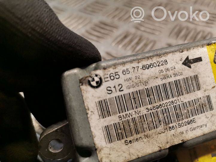 BMW 7 E65 E66 Capteur de collision / impact de déploiement d'airbag 6960228