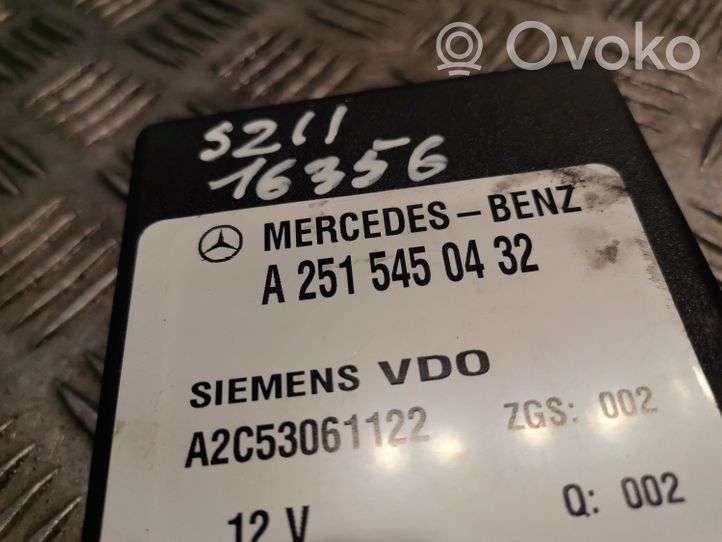 Mercedes-Benz E W211 Centralina sospensioni pneumatiche (posteriore) 2515450432