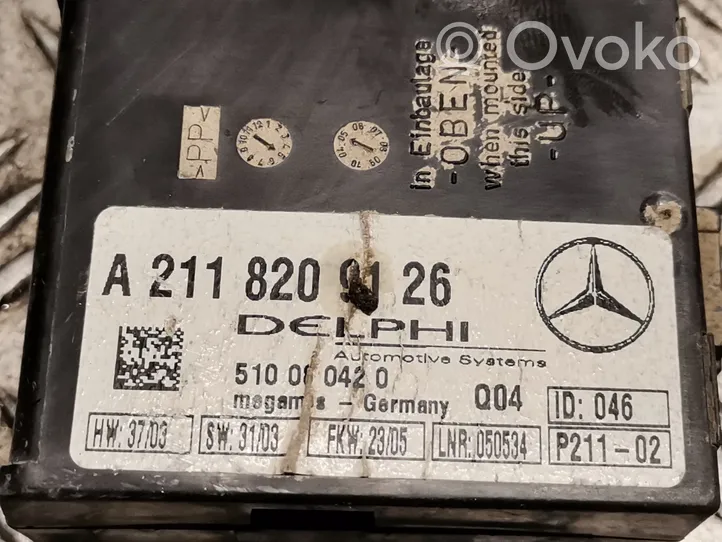 Mercedes-Benz C W203 Centralina/modulo allarme 2118209126