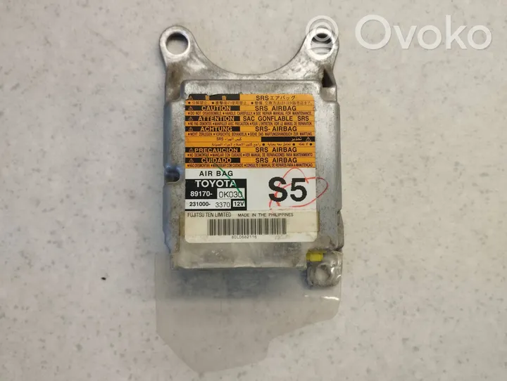 Toyota Hilux (AN10, AN20, AN30) Airbag control unit/module 891700K030