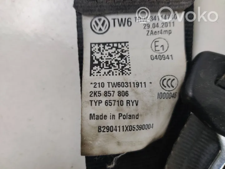 Volkswagen Caddy Pas bezpieczeństwa fotela przedniego 2K5857806