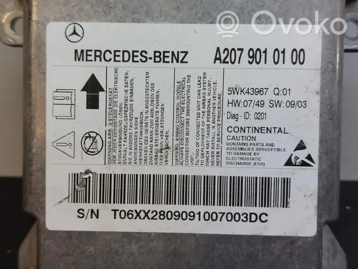 Mercedes-Benz E C207 W207 Centralina/modulo airbag 