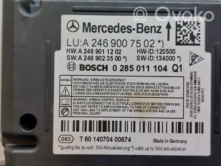 Mercedes-Benz B W246 W242 Oro pagalvių valdymo blokas 