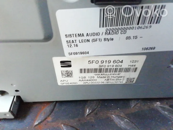 Seat Leon (5F) Hi-Fi-äänentoistojärjestelmä 5F0919604