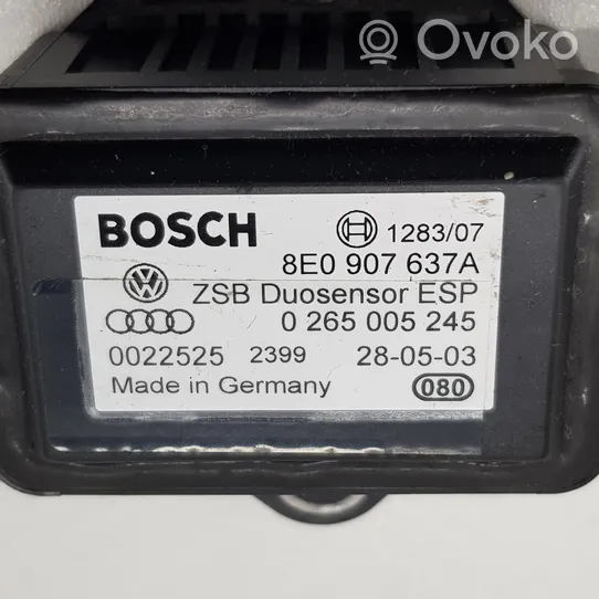 Audi A4 S4 B6 8E 8H Sensore di imbardata accelerazione ESP 0265005245