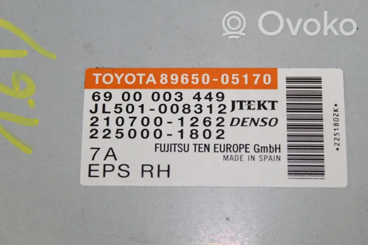 Toyota Avensis T270 Unité de commande / calculateur direction assistée 8965005170