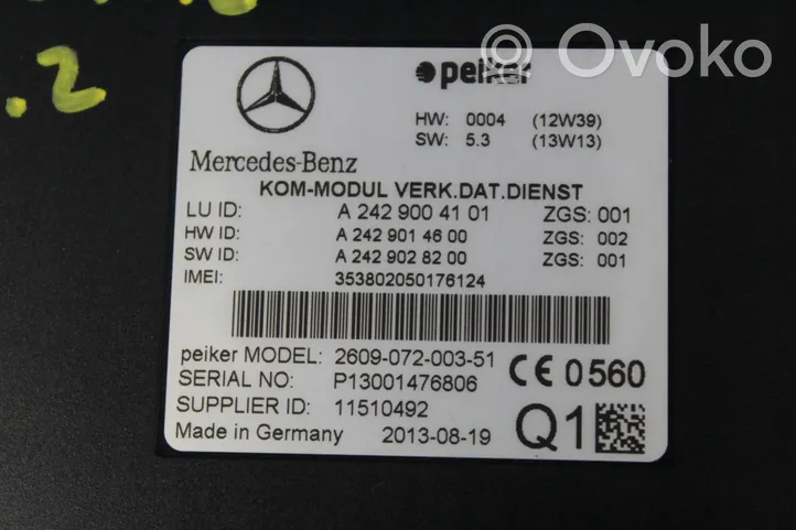 Mercedes-Benz E W212 Inne komputery / moduły / sterowniki A2429004101