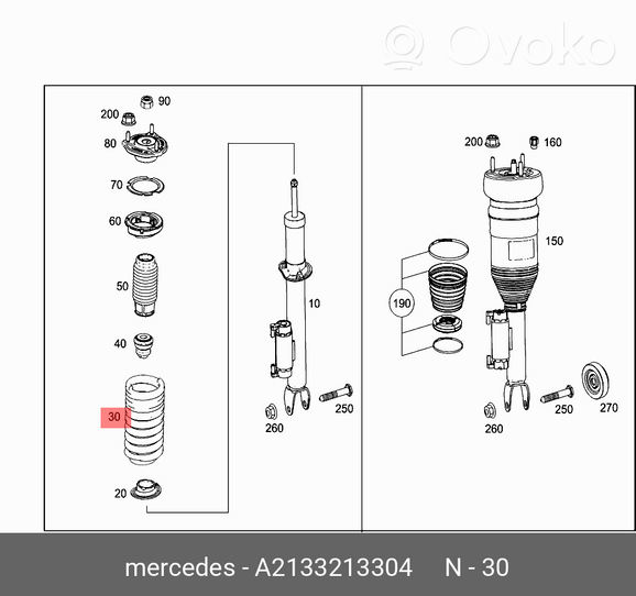 Mercedes-Benz E W213 Etukierrejousi A2133213304