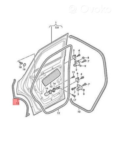 Volkswagen Touareg III Guarnizione in gomma portiera posteriore 760839762B