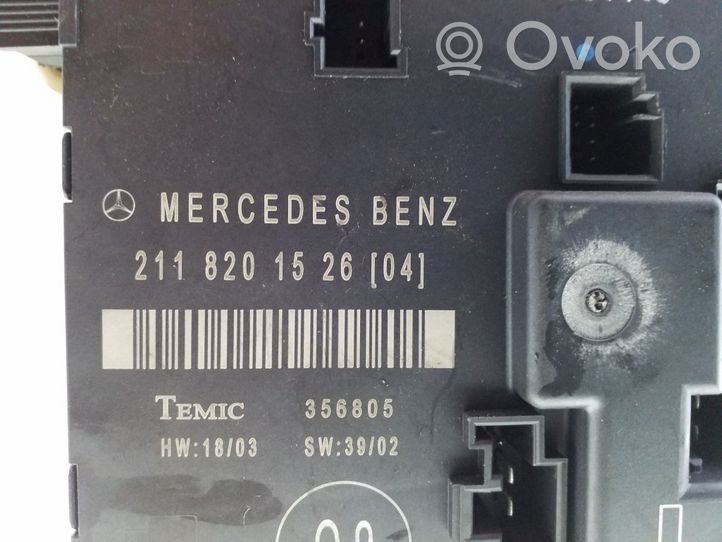 Mercedes-Benz E W211 Sterownik / Moduł drzwi 2118201526