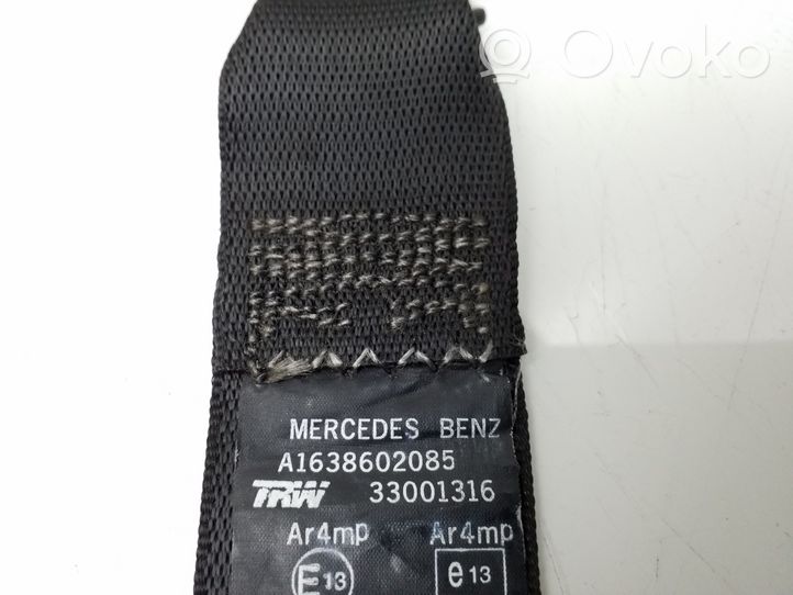 Mercedes-Benz ML W163 Pas bezpieczeństwa fotela tylnego A1638602085
