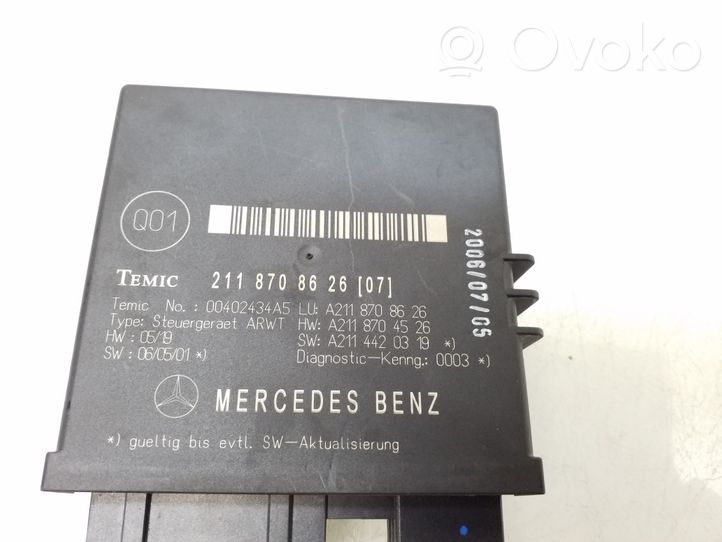 Mercedes-Benz E W211 Muut ohjainlaitteet/moduulit 2118708626