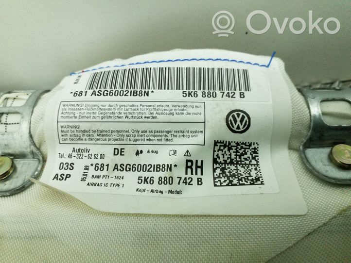 Volkswagen Golf VI Airbag de toit 5K6880742B