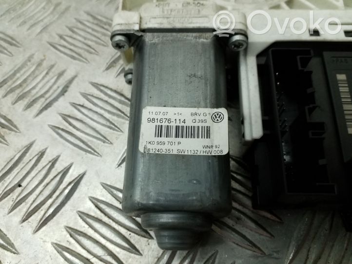 Volkswagen PASSAT B6 Priekinis varikliukas langų pakėlėjo 1K0959793L