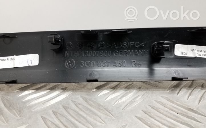 Volkswagen PASSAT B8 Rear door interior handle trim 3G0867450