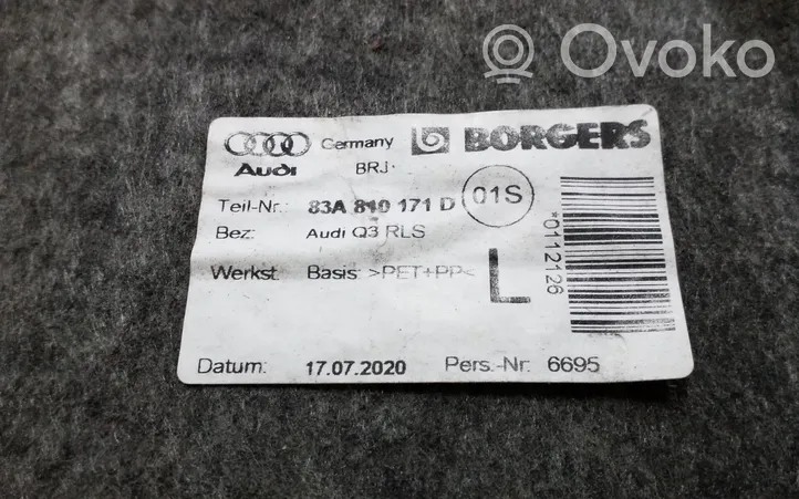 Audi Q3 F3 Takapyörän sisälokasuojat 83A810171D
