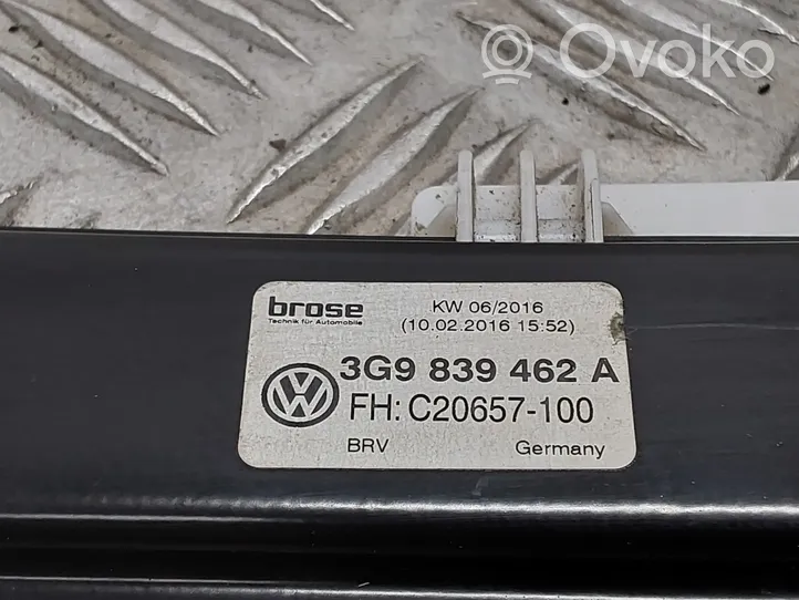 Volkswagen PASSAT B8 Mechanizm podnoszenia szyby tylnej bez silnika 3G9839462A