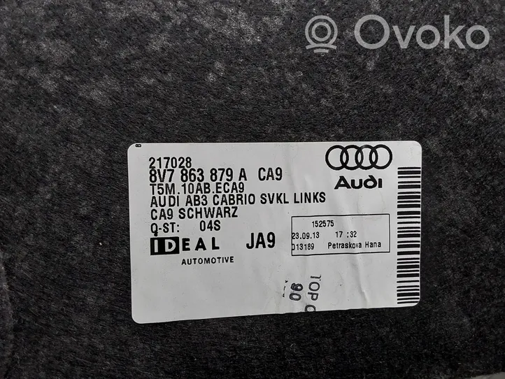 Audi A3 S3 8V Rivestimento pannello laterale del bagagliaio/baule 8V7863879A
