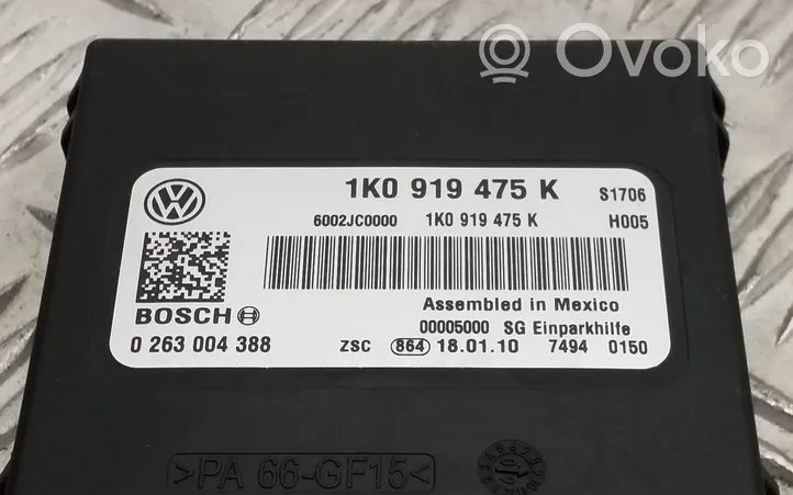 Volkswagen Scirocco Parkavimo (PDC) daviklių valdymo blokas 1K0919475K
