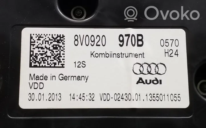 Audi A3 S3 8V Compteur de vitesse tableau de bord 8V0920970B