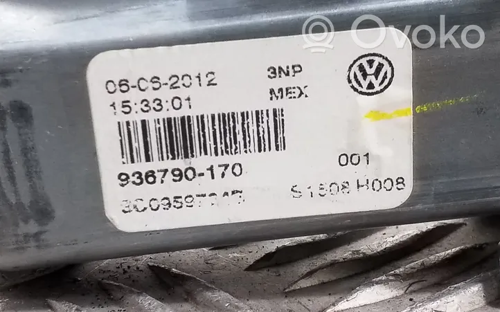 Volkswagen Jetta VI Silniczek podnoszenia szyby drzwi tylnych 3C0959704B