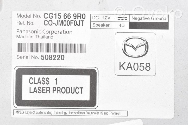 Mazda MX-5 NC Miata Unité principale radio / CD / DVD / GPS CG15669R0