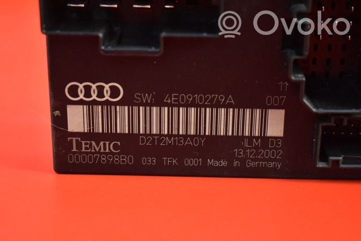 Audi A8 S8 D3 4E Releen moduulikiinnike 4E0910279A