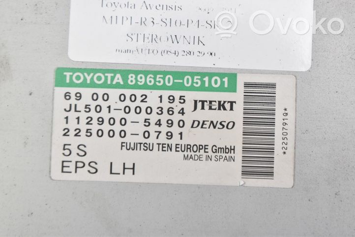 Toyota Avensis T270 Centralina/modulo motore ECU 89650-05101