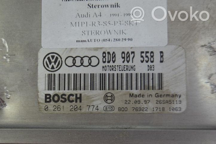 Audi A4 S4 B5 8D Moottorin ohjainlaite/moduuli (käytetyt) 8D0907558B