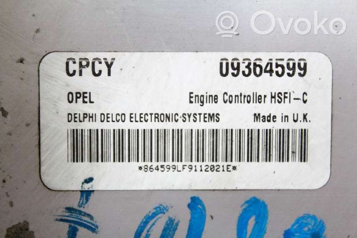Opel Vectra B Komputer / Sterownik ECU silnika 09364599