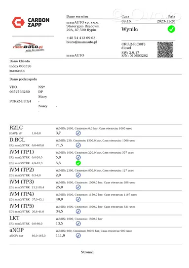 Citroen C3 Injecteur de carburant 9652763280