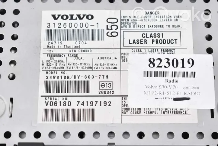 Volvo V70 Radio/CD/DVD/GPS-pääyksikkö 31260000-1