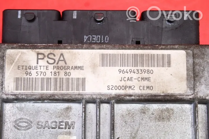 Citroen C3 Komputer / Sterownik ECU silnika 9649433980