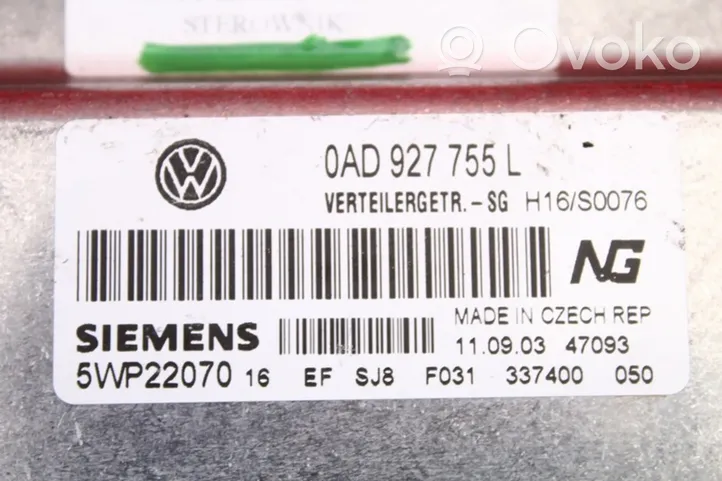 Volkswagen Touareg I Unité de commande, module ECU de moteur 0AD927755L