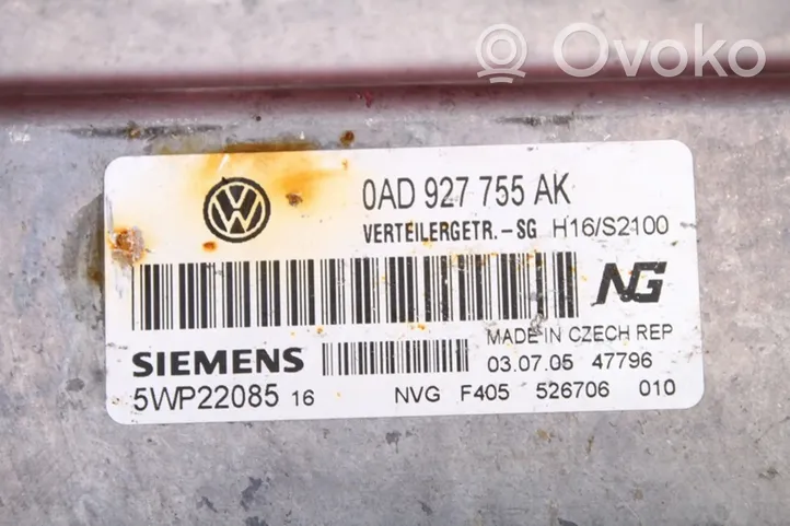 Volkswagen Touareg I Pavarų dėžės valdymo blokas 0AD927755AK