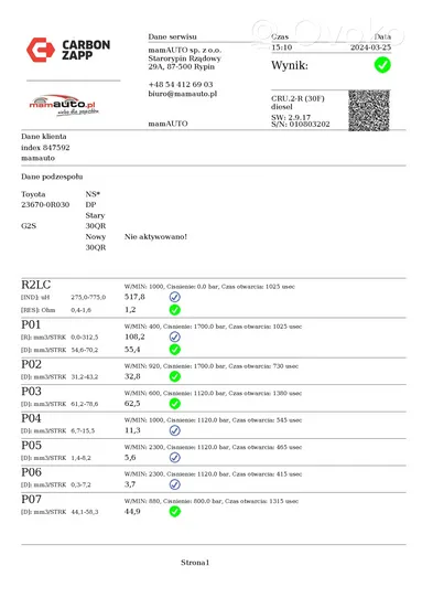 Toyota Auris 150 Iniettore 23670-0R030