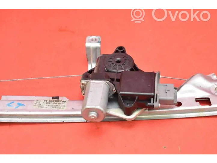 Peugeot 3008 I Rear door window regulator with motor 9682808780