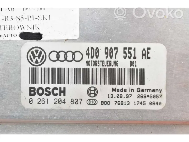 Audi A6 S6 C5 4B Centralina/modulo motore ECU 4D0907551AE