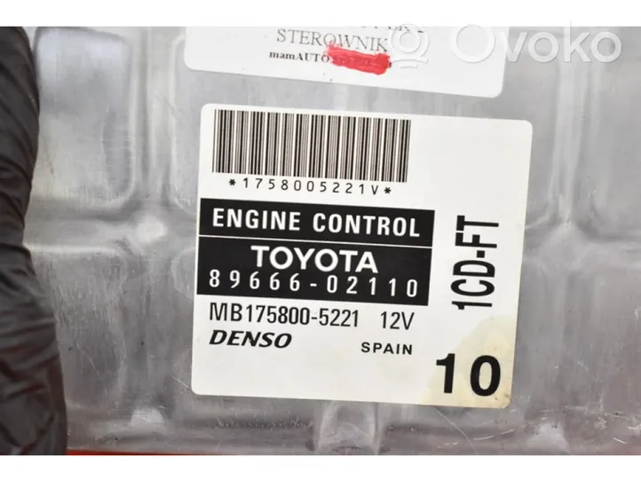 Toyota Corolla E120 E130 Centralina/modulo motore ECU 89666-02110