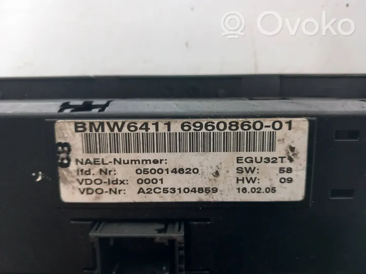 BMW 3 E90 E91 Ilmastoinnin ohjainlaite 6960860