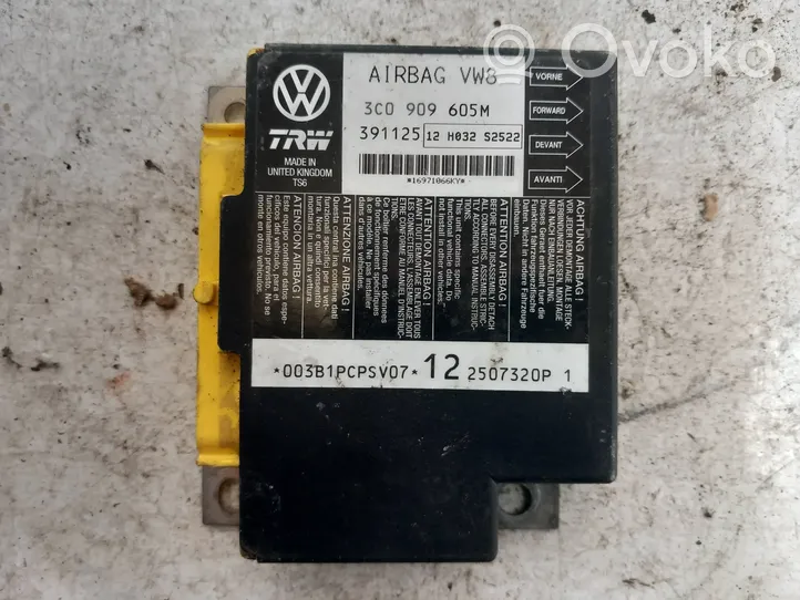 Volkswagen PASSAT B6 Oro pagalvių valdymo blokas 3C0909605M