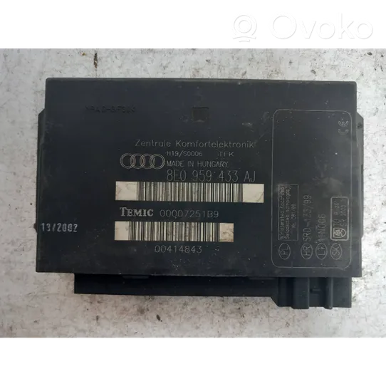 Audi A4 S4 B6 8E 8H Moduł / Sterownik komfortu 8E0959433AJ