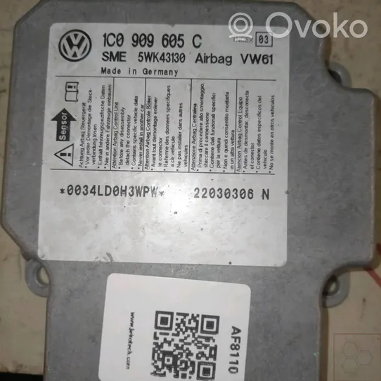 Volkswagen PASSAT B3 Turvatyynyn ohjainlaite/moduuli 1C0909605B00L